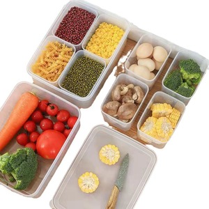Food Container With Compartments Transparent Plastic Storage Box For Kitchen Organizing <b>Vegetables</b> Grains Spices - Product Image 5