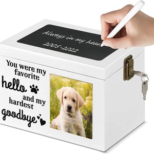 Pet Cremation Memorial Box Rectangle Solid Wood <b>Urn</b> Secure <b>Cat</b> Dog Universal - Product Image 5