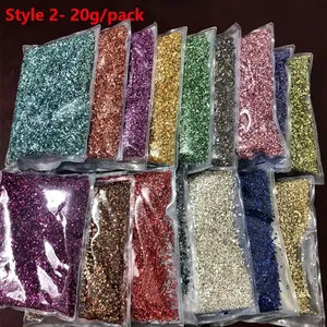 Pierres artificielles en verre doré broyé 20/40g, remplissage en résine pour artisanat DIY, décorations pour nail art, remplissages pour fabrication de bijoux en résine UV faits à la main - Product Image 6