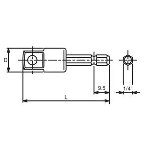 KOKEN - BD023E-3/8 1/4'' bit <b>adaptor</b> - EAN 4991644648825 <b>SOCKET</b> WRENCH ACCESSORIES 1/4" - Product Image 2