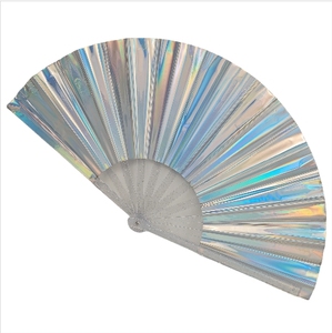 พัดพับขนาดใหญ่ยอดนิยม พัดพลาสติกโฮโลแกรมสำหรับงานแสดง งานเทศกาล งานปาร์ตี้ - Product Image 3