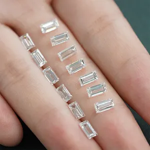 Hot Sale Loose Lab Diamond Baguette Step Cut 1*2-3.6mm Men Ring Stone Diamond