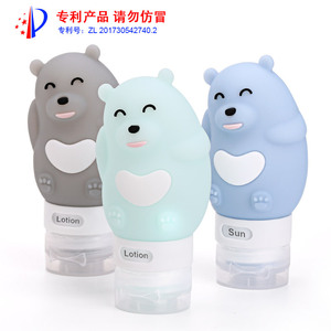 ชุดขวดซิลิโคนสำหรับเดินทางลายการ์ตูน 30 มล. ภาชนะใส่แชมพูสบู่แบบพกพาสำหรับอาบน้ำ ชุดของขวัญ - Product Image 4