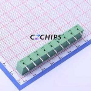 DB2ERC-7.62-9P-GN Plug-in Terminal Block Bent Lead Through Hole,P=7.62mm Board-to-Board / Socket - Closed 1x9P 7.62mm Green - Product Image 2