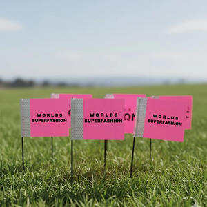 <span class=keywords><strong>Drapeau</strong></span> de signalisation réfléchissant imperméable <span class=keywords><strong>jaune</strong></span> fluorescent rose haute visibilité pour la promotion en plein air, la publicité, les événements - Product Image 2
