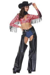 Cosplay di Halloween della donna della polizia costumi femminili Cowboy nappa biancheria intima erotica uniforme - Product Image 3