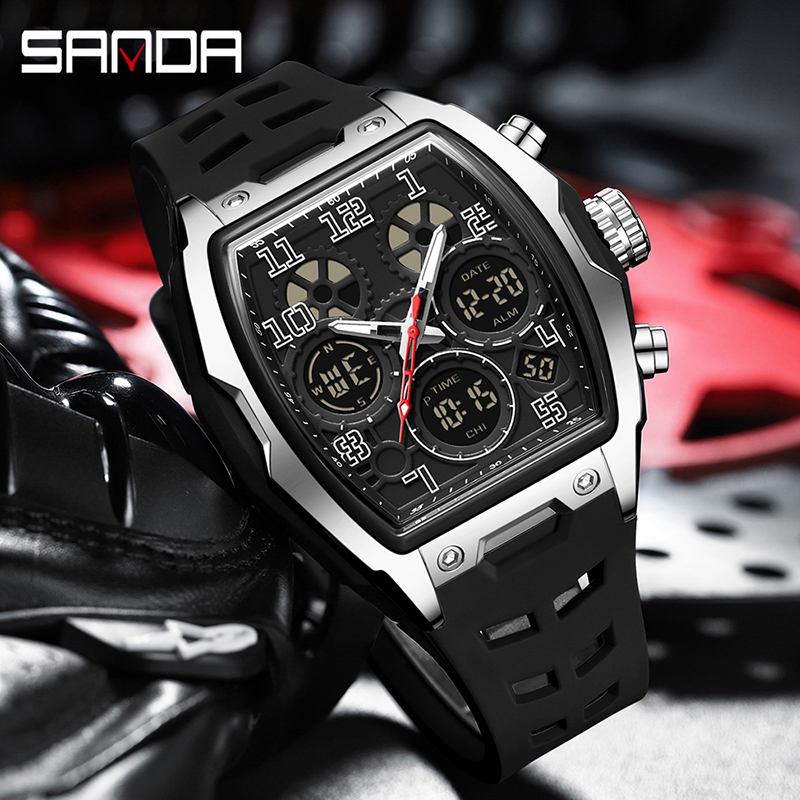 SANDA 6266 Men's Digital Waterproof Sport Watch | Luminous Multi