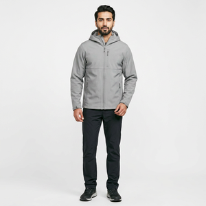 Veste coupe-vent softshell personnalisée OEM pour hommes, tissu extensible 4 directions, respirant, motif pour le camping d'hiver, la randonnée, le travail avec logo - Product Image 1