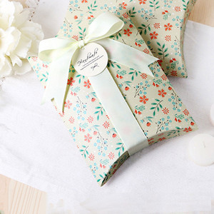 Portable Folding Pillow <b>Box</b> Made of White Cardboard with Ribbon Embossing Four-Color Printing for Creative <b>Small</b> Gifts Snacks - Product Image 3