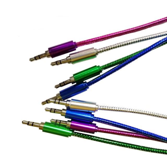 Colorful Nylon Braid 3.5mm AUX Stereo Audio Video Transfer Cables