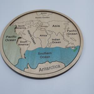 Jouets éducatifs Montessori PAFU en bois, 7 continents, <span class=keywords><strong>5</strong></span> océans, carte <span class=keywords><strong>du</strong></span> <span class=keywords><strong>monde</strong></span> terrestre, puzzle en bois - Product Image 5