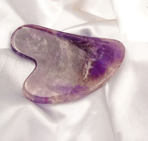 ชุดเครื่องมือหินอเมทิสต์หยกกัวซาสีม่วงสำหรับนวดหน้า - Product Image 2