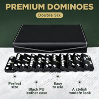 Ensemble de dominos noirs vierges avec étui de présentation personnalisé pour cadeau d'entreprise, marque privée, vente en gros et revente