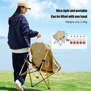 Chaise <span class=keywords><strong>de</strong></span> jardin pliante compacte portable pour l'extérieur Chaise <span class=keywords><strong>de</strong></span> camping légère avec poches latérales - Product Image 3