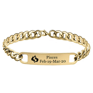 Colgante de acero inoxidable chapado en oro de 18K para hombre, pulsera de plata no empañada, Horóscopo 12, signo del zodiaco, joyería, regalo de cumpleaños - Product Image 5