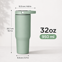 Gobelet isotherme sport personnalisé en acier inoxydable de 16, 20, 32 oz avec paille amovible, 100 % anti-fuite, pour voyage, avec logo