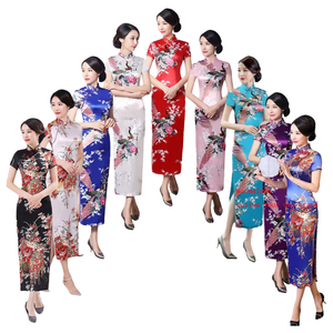 Venta al por mayor para fabricantes: Nuevo vestido <span class=keywords><strong>Cheongsam</strong></span> vintage <span class=keywords><strong>de</strong></span> primavera-verano con estampado Paisley, talla grande, corte entallado y efecto adelgazante. - Product Image 1