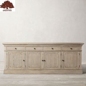 Maison Usage salon Style européen 4 portes 4 tiroirs rangement en bois massif meuble TV Antique - Product Image 3