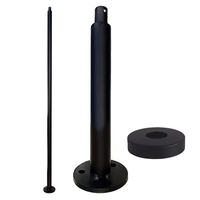 Décoration d'escalier intérieur Carré uni noir mat Revêtement en poudre Fer forgé Métal Newel Modern Iron Newel Post