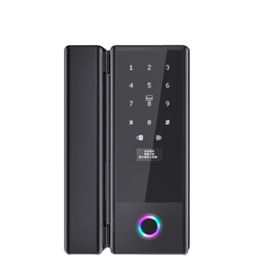Serrure intelligente pour <span class=keywords><strong>porte</strong></span> en verre sans cadre, installation facile, avec empreinte digitale biométrique |   Système d'entrée sans clé pour bureau compatible avec l'application Tuya WiFi TTlock - Product Image 1