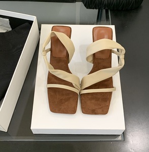 Sandals Square Toe Retro Suede Summer Temperament Outdoor Shoes Women's Summer New Style Slippers - Product Image 6