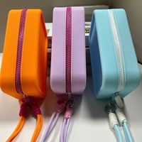 Offre Spéciale sacs de rangement en silicone à texture gelée écologique mignon usage quotidien en plein air pochette cosmétique souple et durable à fermeture éclair
