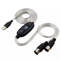 Cable Convertidor de Interfaz MIDI USB Universal de Entrada/Salida, Cable de Audio con Blindaje de PVC de 5 mm para Micrófono, Altavoz y Automóvil