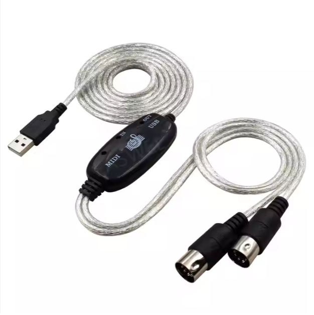 Hot Selling Universal USB In/Out MIDI Interface Cable Converter 5mm PVC Braid Shielding Audio Cables for Microphone Speaker Car