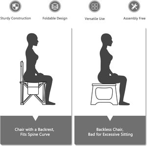 Chaise de <span class=keywords><strong>camping</strong></span> Woqi, chaise pliante d'extérieur pour pelouse avec auvent, sac de transport, porte-gobelet, chaise de <span class=keywords><strong>camping</strong></span> portable robuste pour l'extérieur, moderne - Product Image 5