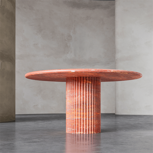 Mueble de comedor redondo <span class=keywords><strong>minimalista</strong></span>, <span class=keywords><strong>mesa</strong></span> de comedor de mármol beige para restaurante - Product Image 6