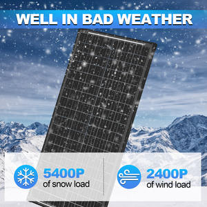 Panneaux Solaires Monocristallins Bifaciaux Entièrement Noirs en Stock d'Entrepôt, 100 Watts, Panneaux Photovoltaïques Solaires de Qualité en Stock à Prix Abordable - Product Image 5