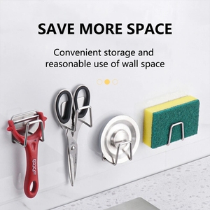 Accessori per lavello da cucina porta spugne da cucina spugne per lavello autoadesive scolapiatti portaoggetti in acciaio inossidabile 304 - Product Image 4