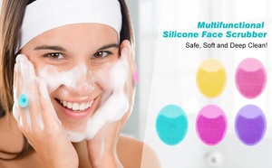 Custom Logo Handheld Silicone Water Drop Face Brush Exfoliators for Deep Cleansing Pore Blackhead Removal Children's Hair - Product Image 6