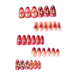 <span class=keywords><strong>Uñas</strong></span> Postizas Románticas para el Día <span class=keywords><strong>de</strong></span> <span class=keywords><strong>San</strong></span> <span class=keywords><strong>Valentín</strong></span>, Forma Almendrada, Rojo Rosado, Cobertura Completa, con Diseño <span class=keywords><strong>de</strong></span> Cerezas, Calidad <span class=keywords><strong>de</strong></span> Salón, Reutilizables - Product Image 3