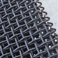 Grillage tressé noir en acier au manganèse 65, maille carrée, tissage uni, résistant à l'usure, écran en fil métallique