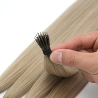 Extensions de cheveux humains lisses à anneaux nano, 12-24 pouces, double épaisseur, cheveux russes Remy, pointe nano pour professionnels de salon