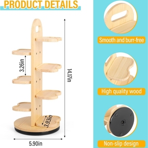 Organisateur de capsules de café en bois rotatif à 360 degrés, support de rangement multifonctionnel pour dosettes de café, sachets de thé et capsules - Product Image 5