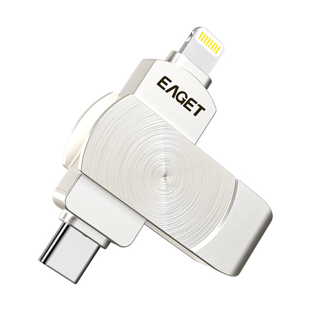 EAGET Custom Pendrive Type-c 3.1 Zinc Alloy OTG USB Flash Drive 2 in 1 Pen Drive for Phone/Computer/mac
