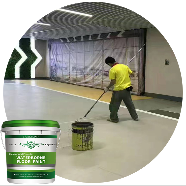 Waterborne concrete epoxy resin high build paint self leveling floor 100% solid Epoxy paint floor