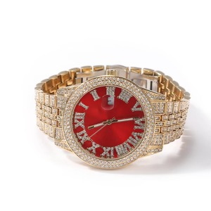 นาฬิกาข้อมือหรูหราประดับเพชรแบบ Iced Out นาฬิกาควอตซ์สองสี ประดับคริสตัล สำหรับผู้หญิง ผู้ชาย แร็ปเปอร์ - Product Image 5