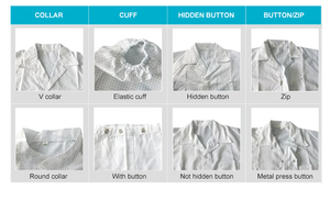 導電性生地<span class=keywords><strong>ESD</strong></span> Vネックスモック,コットンラブコートスモック帯電防止5mmグリッドブルークリーンルーム服コットンオーバーコート<span class=keywords><strong>ESD</strong></span>衣服 - Product Image 6