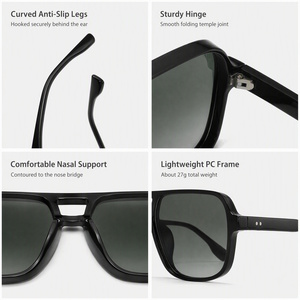 Gafas de sol Sunray con montura recta y puente frontal dividido, estilo aviador, look Evergreen, UV400, para salidas de fin de semana y días al aire libre - Product Image 4