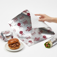 Emballage alimentaire en papier nid d'abeille imprimé sur mesure pour hamburgers, emballage alimentaire double face en aluminium pour sandwichs, papier alimentaire de qualité alimentaire pour emballer les hamburgers