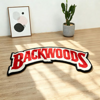 Tapis de sol en peluche douce découpé sur mesure motif lettres Fashion Backwoods, tapis de luxe antidérapant décoratif pour chambre et salon