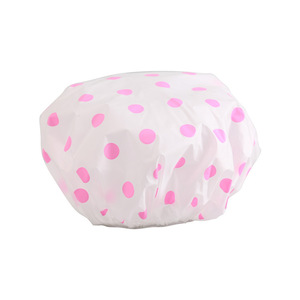 Korean Style Waterproof Shower Cap Cartoon Pattern Thickened Adult Women Bath Cap PE Material Approx 27cm - Product Image 5