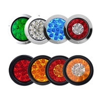 Feu arrière LED rond étanche 12V 24V pour camion et remorque, 13,5 cm, double couleur rouge ambre, ajustement universel pour camions