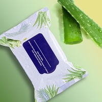 Lingettes démaquillantes biodégradables à base de plantes pour le visage, lingettes nettoyantes pour le visage pour peaux sensibles, lingettes nettoyantes pour le visage féminines à l'aloe vera