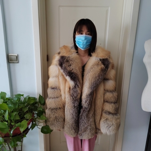 Cappotto Lungo da <span class=keywords><strong>Uomo</strong></span> Personalizzato con Cappuccio e Collo in Vera <span class=keywords><strong>Pelliccia</strong></span> di Volpe Fox 34 - Product Image 2