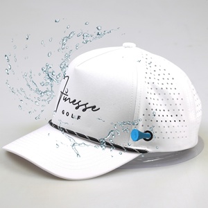 Mũ bóng chày thể thao 5 tấm vải polyester chống thấm nước, có lỗ thoáng khí, gắn miếng dán cao su, có giá đỡ gậy golf - Product Image 1