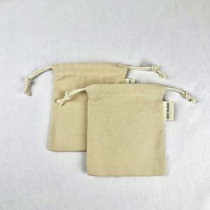 High Quality Cotton Gift Jewelry Packaging Bag Eco-Friendly Storage Bag Customized Small Cotton <b>Drawstring</b> <b>Pouch</b> Bag - Product Image 3
